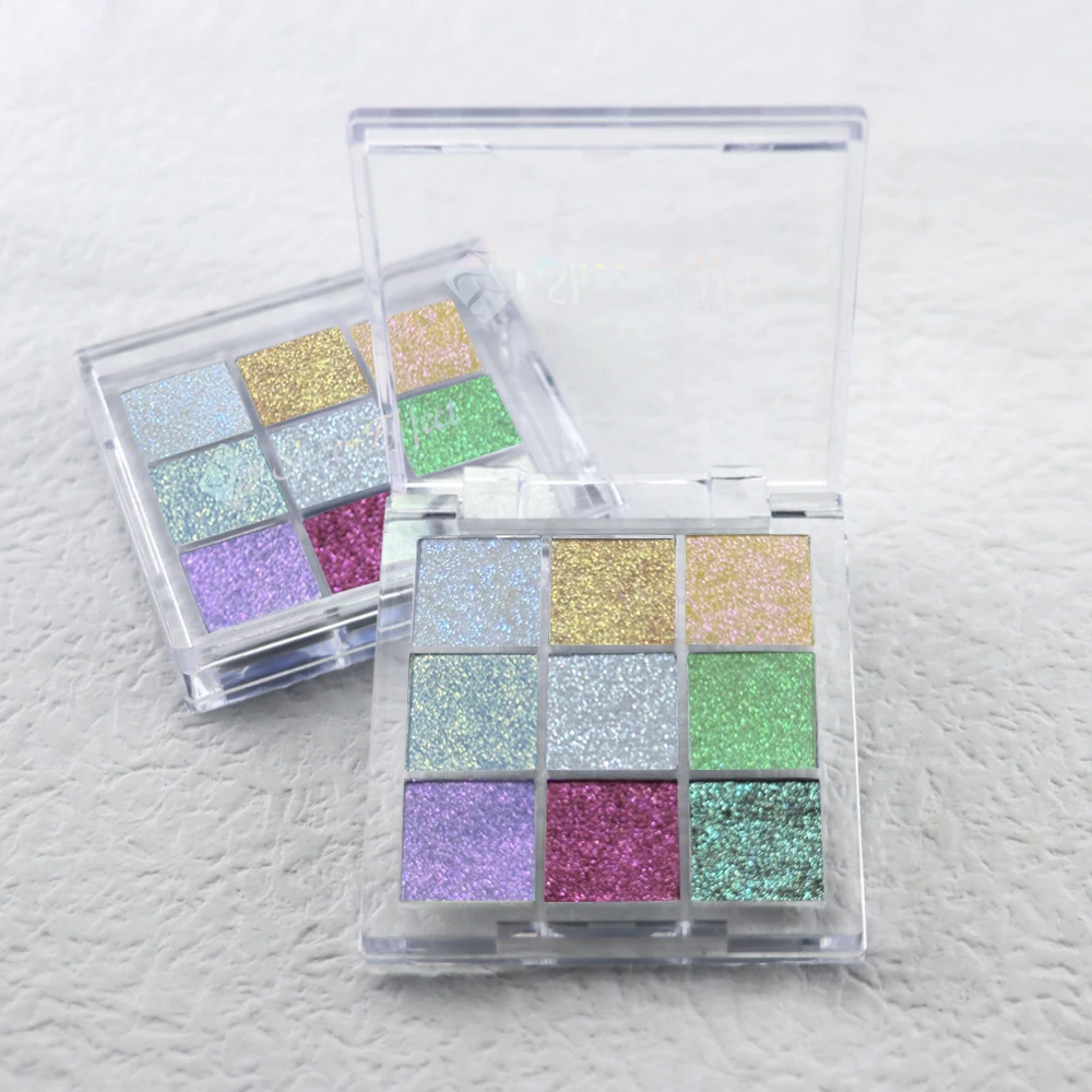 Sheeneffect  Makeup 9 Colors Encounter eye shadow palette Sweet Glitter Multichrome Chameleon eyeshadow palette OEM ODM Service