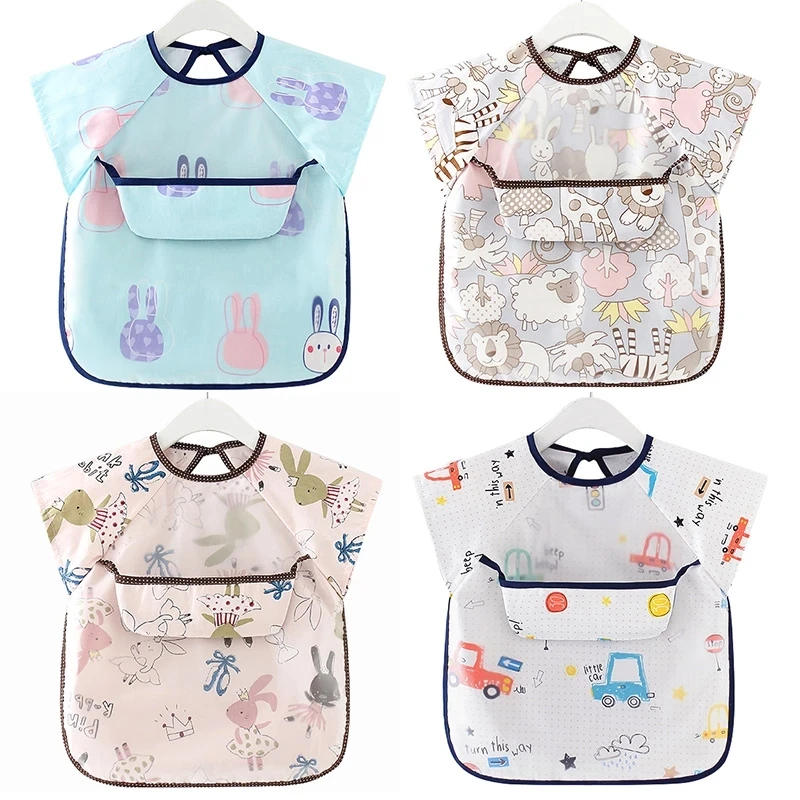 
Waterproof Infant Eating Children Drawing Sleeveless Baby Bandana Bibs Cute Baby Bibs Soft Cotton Baby Bib Meal Burp Eva Clothes 