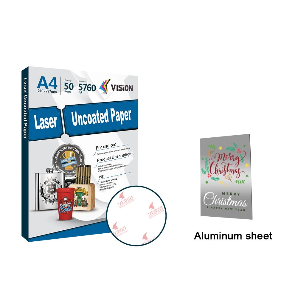 
A4/A3 laser uncoated heat transfer press paper for leather wallet ceramic tiles mugs glasses acrylic pen acrylic sheet trophie 