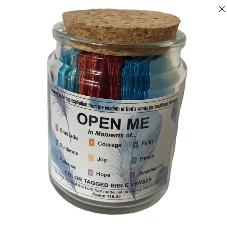 Hot Sale Dropshipping Products Bible Verse In Glass Jar Paper Cotaed Faith Prayer Hope Jar Handmade Christian Gifts Religious