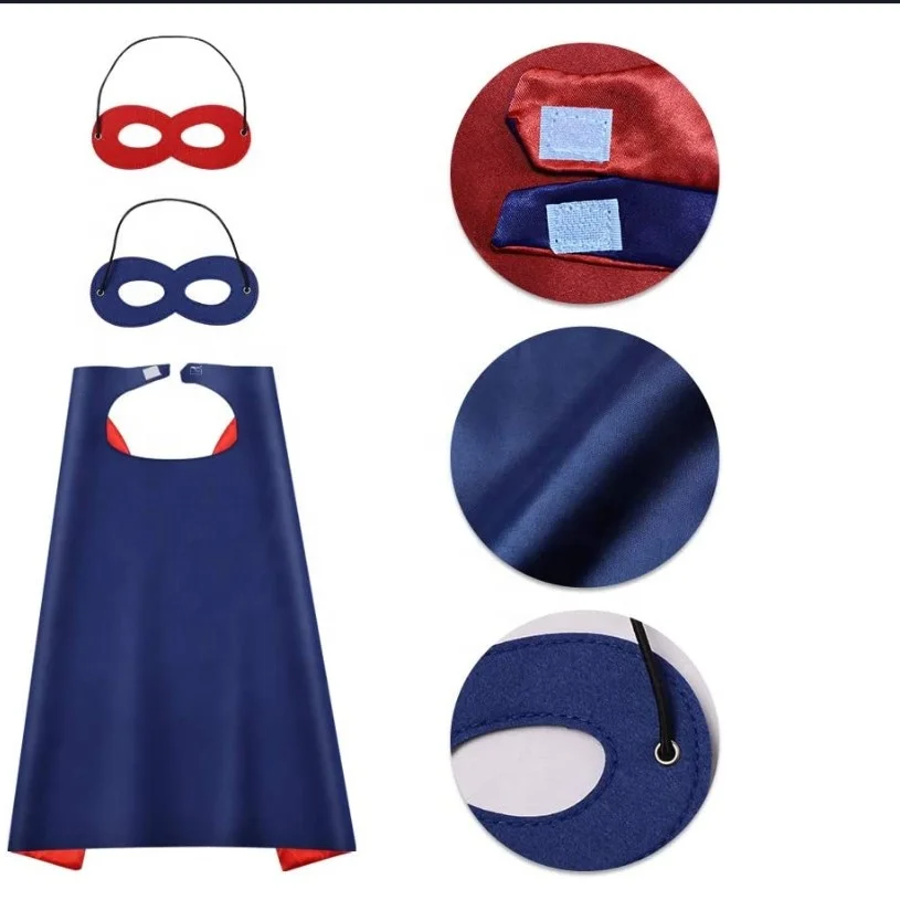 Custom Printing logo Kids Polyester Cape for Party hero Capes Dress up Costume for Kids
