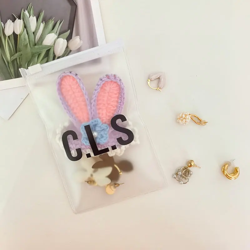 Transparent pvc clothing packaging plastic zipper bag pouch Cosmetic makeup zip lock slider bags Customized logo