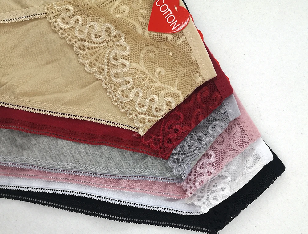 
Professional supplier underwear mix color stock women briefs cotton crotch soft panties 