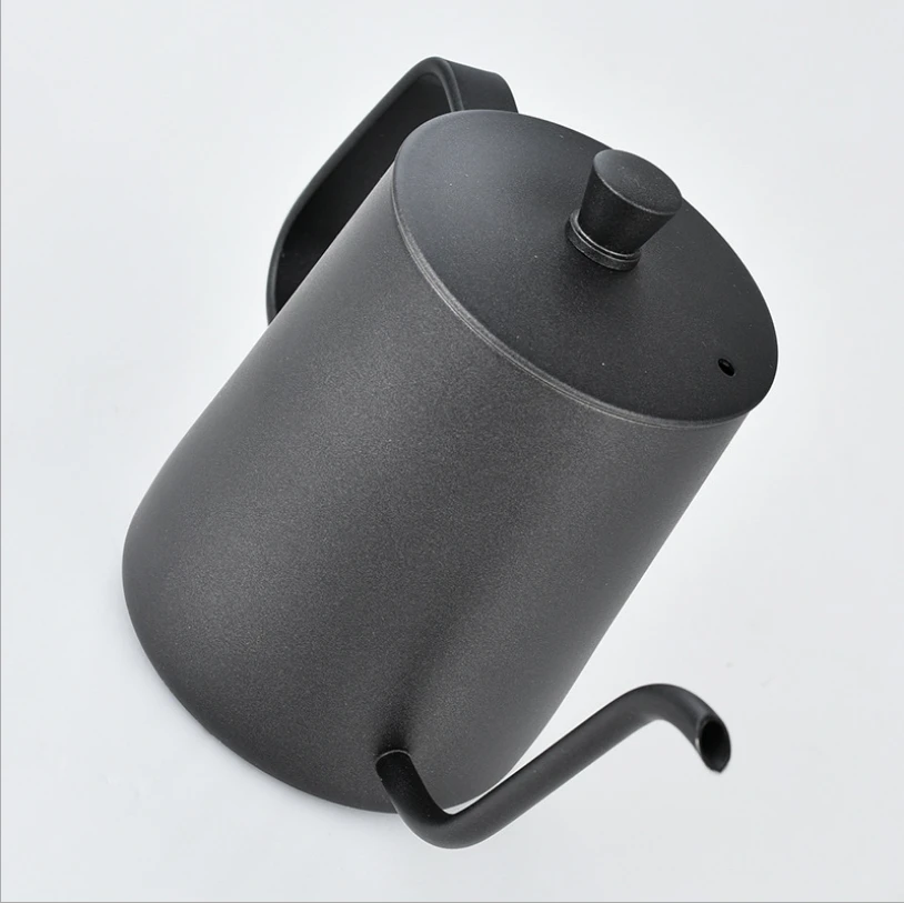 black color long mouth  stainless steel water pitcher for milk frothing pitcher