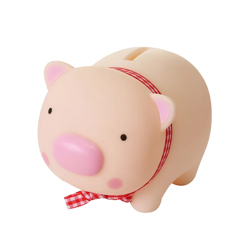 Cute gift wholesale PVC doll children saving box cartoon piggy coin bank