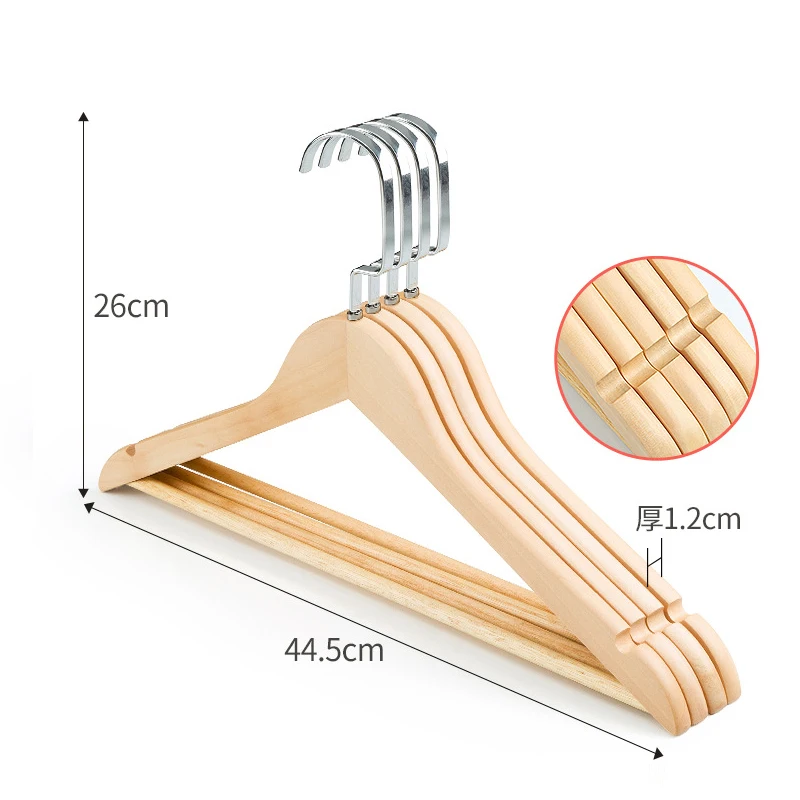 Custom Logo Wood Coat Hangers Manufacturer Custom Cheap Cloth Wooden Hanger for Clothing Store Wood Hangers