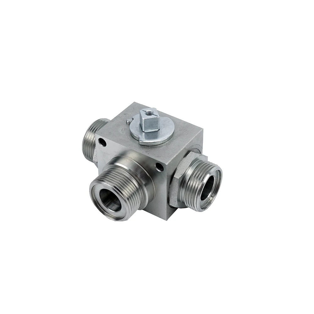 VH3V-M16*1.5 low temperature stainless steel 3 ways hydraulic high pressure ball valve 1/4 for price