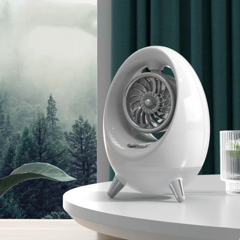 Mini water-cooled air conditioner fan Home outdoor portable small chiller usb charging double spray fan