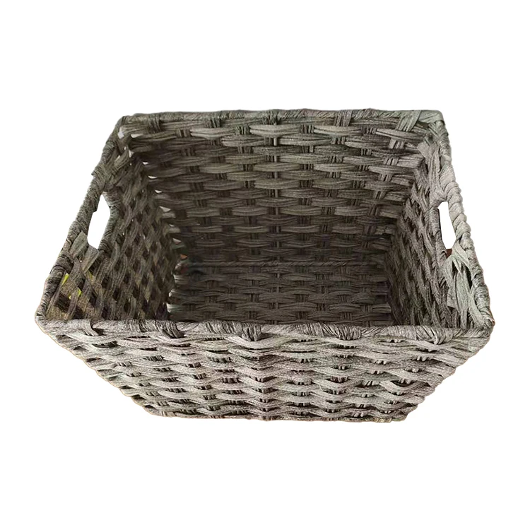 2021 hot sale handmade simple storage bins box portable basket wicker woven with handles