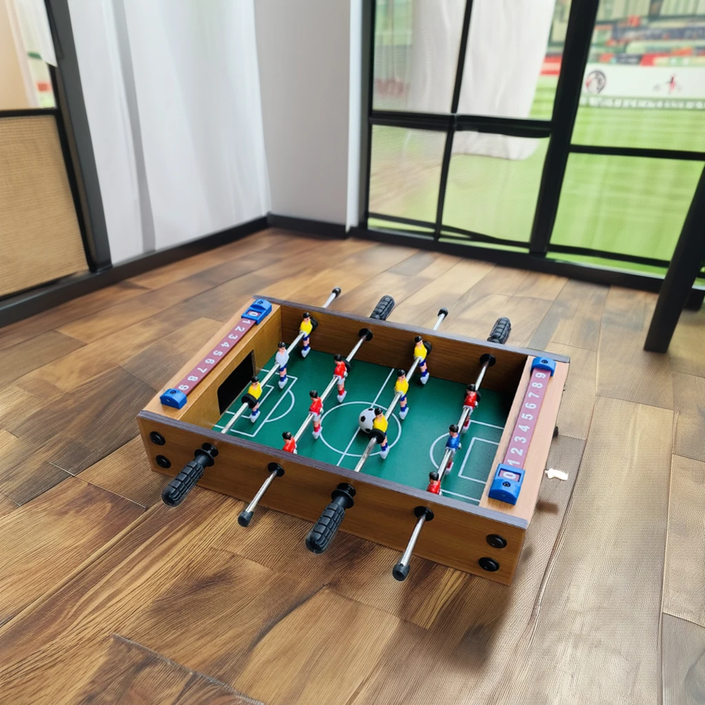 Mini Brown Wooden Game Table Easy-Carry Indoor Soccer Table for Children OEM Service Baby Foot Game Table-GB0332-S