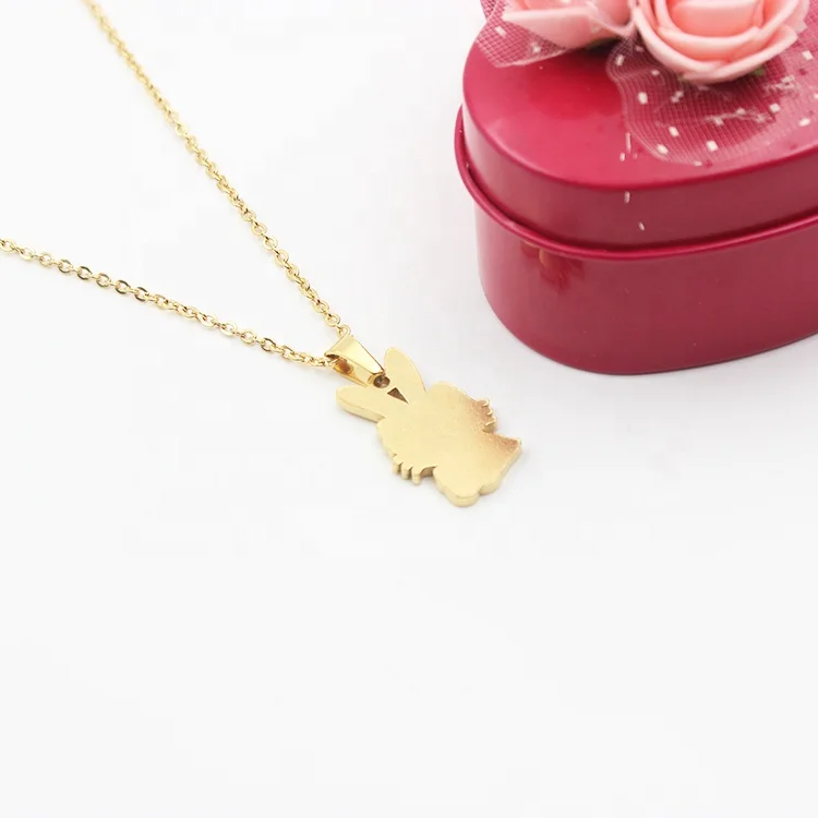 Stainless steel cartoon jewelry set beautiful necklace and earrings set for girls