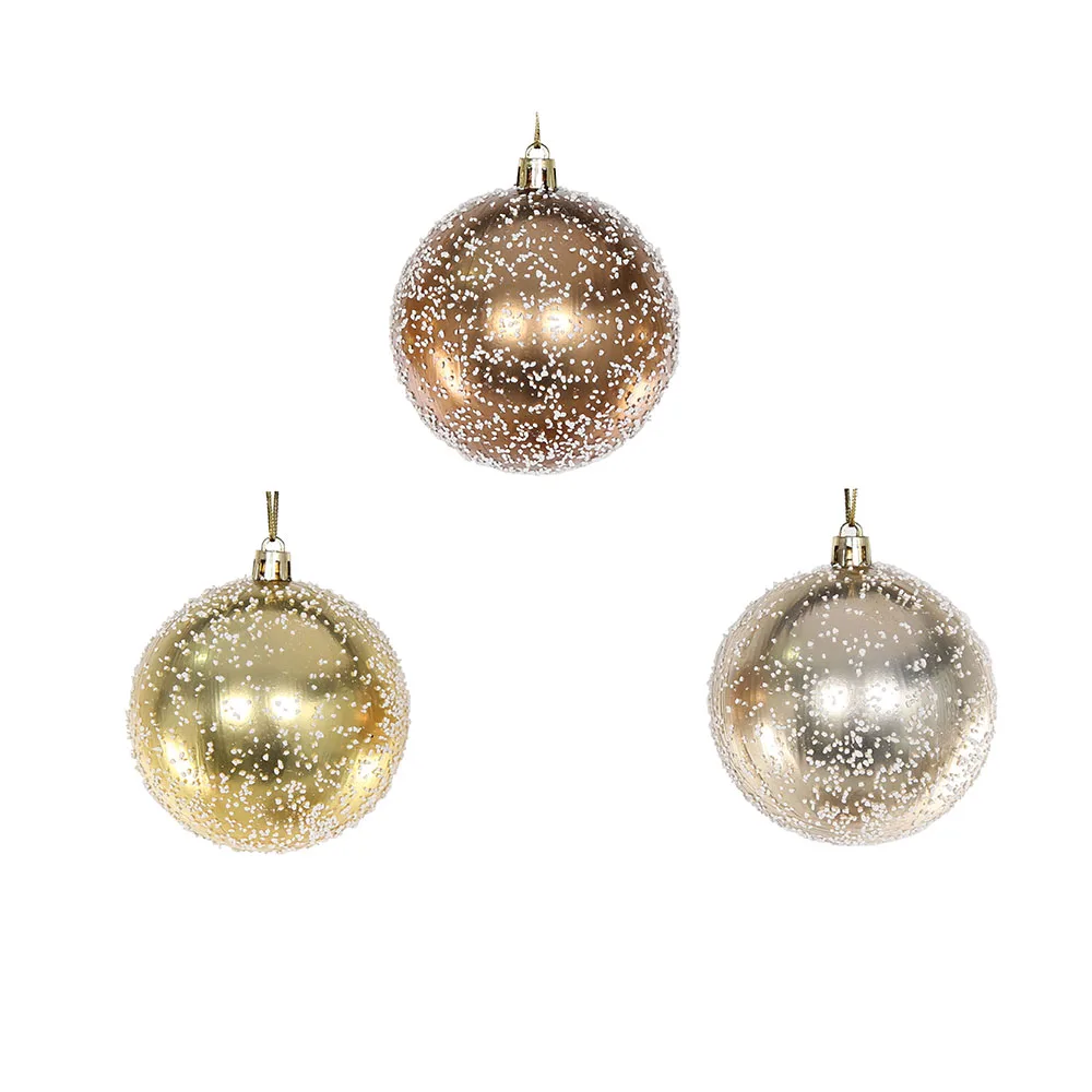 Xmas ball Customized Wholesale 8cm Snow Shatterproof Plastic Indoor Christmas Tree Ornaments  Christmas Ball Set Decorations