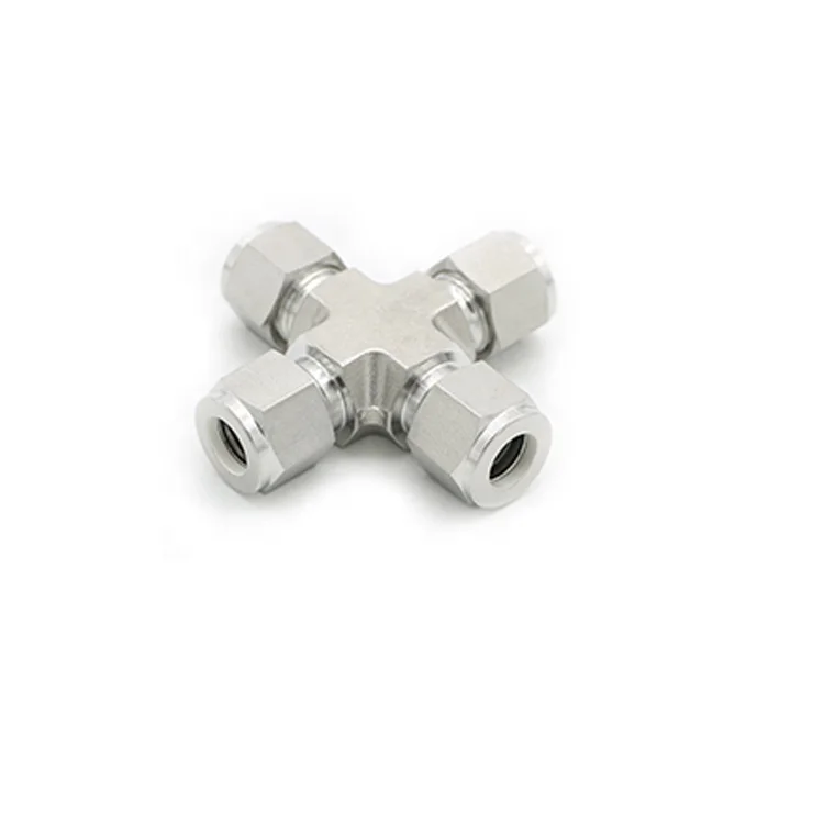 Sanitary Stainless Steel 316 Compression Tube Fitting Union Cross