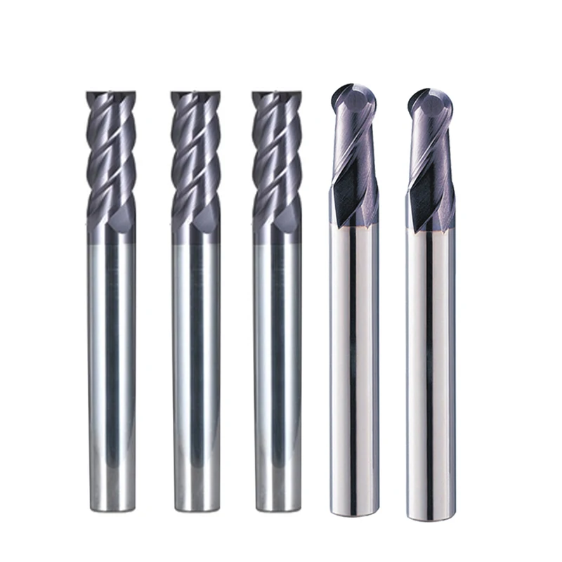 Solid Carbide Milling Cutters 4F Flat End Mill  Ball Nose End Mill CNC Cutting Tools For Metal