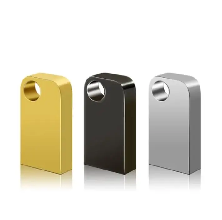2021 new oem super mini metal usb flash pen drive stick 2.0 2gb 4gb 8gb 16gb with keychain hole