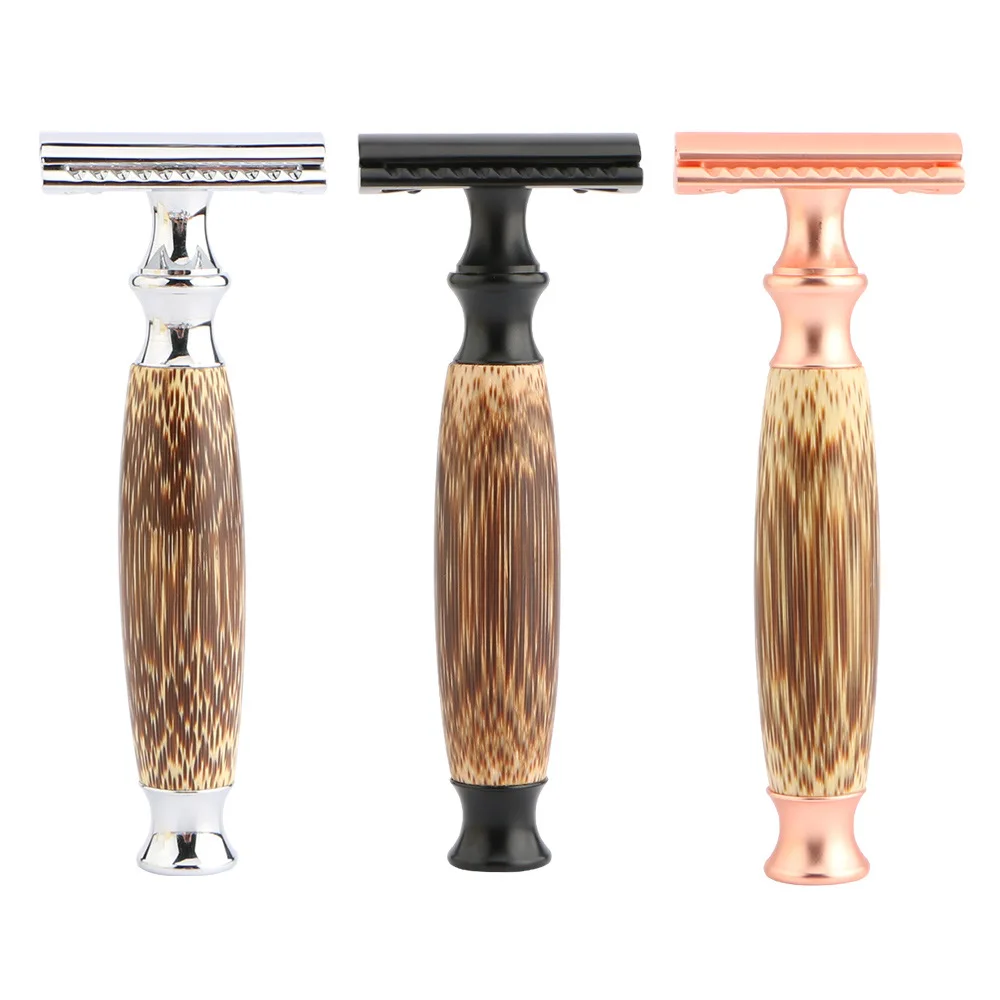 Hot Sell Bamboo Handle Chrome plated Men Barber Shave Tool Double Edge Safety for Comb