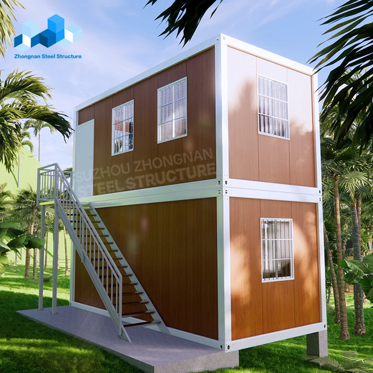 large capacity multi-storey prefabricated flat pack assembly container house prefab home with 2 bedroom 2 bath