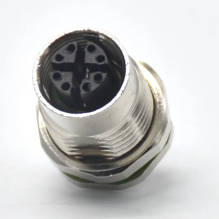 IP67 Front Fastened Socket 8 Pin X Code M12 Female Circular Connector