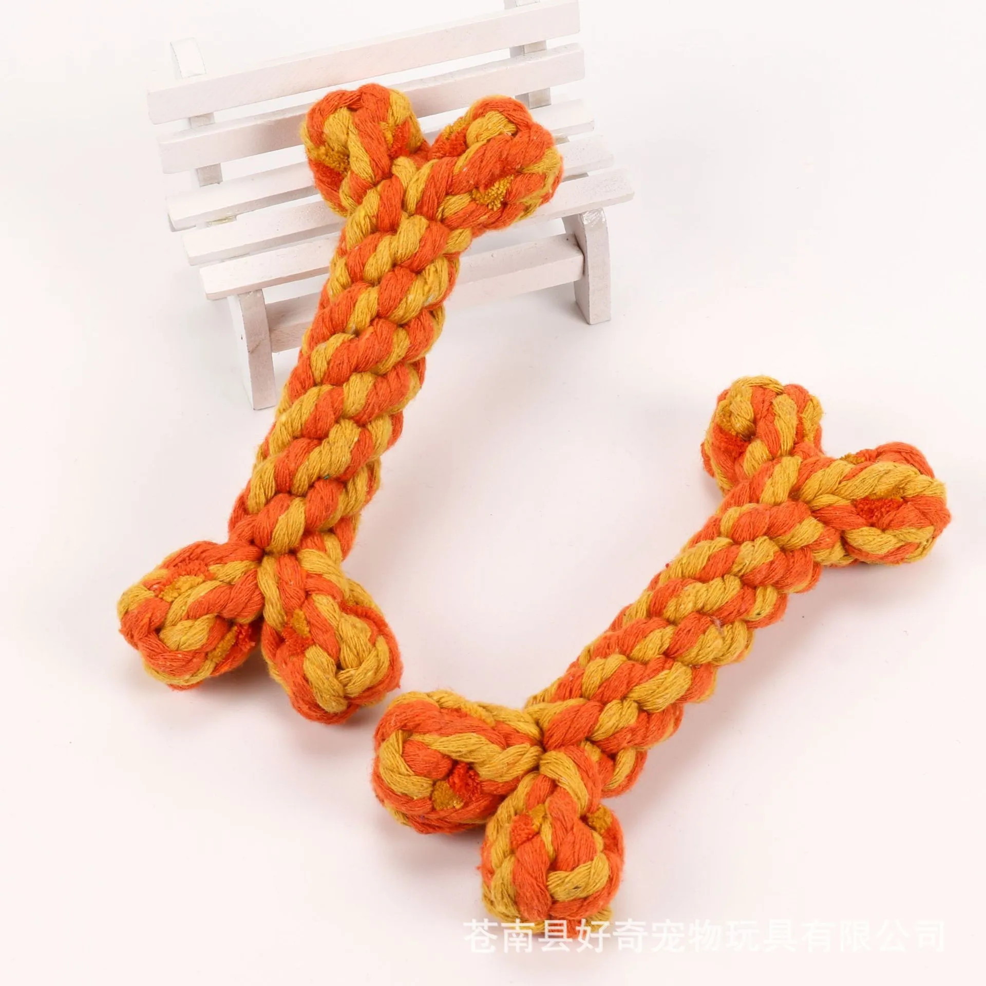 Cotton Rope Bone Dog Toy For Tooth Cleaning Anti Biting Dog Bones For Aggressive Chewers