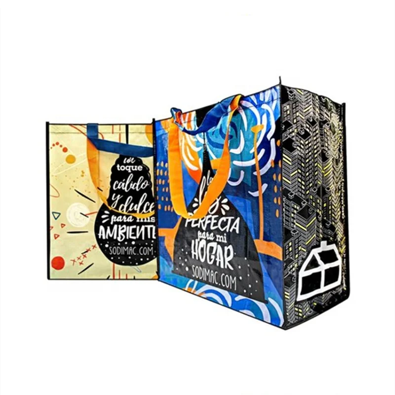 Reusable PP Woven carrying shopping grocery tote bag for colors sacs Supermarket shopping bags sac a main femme