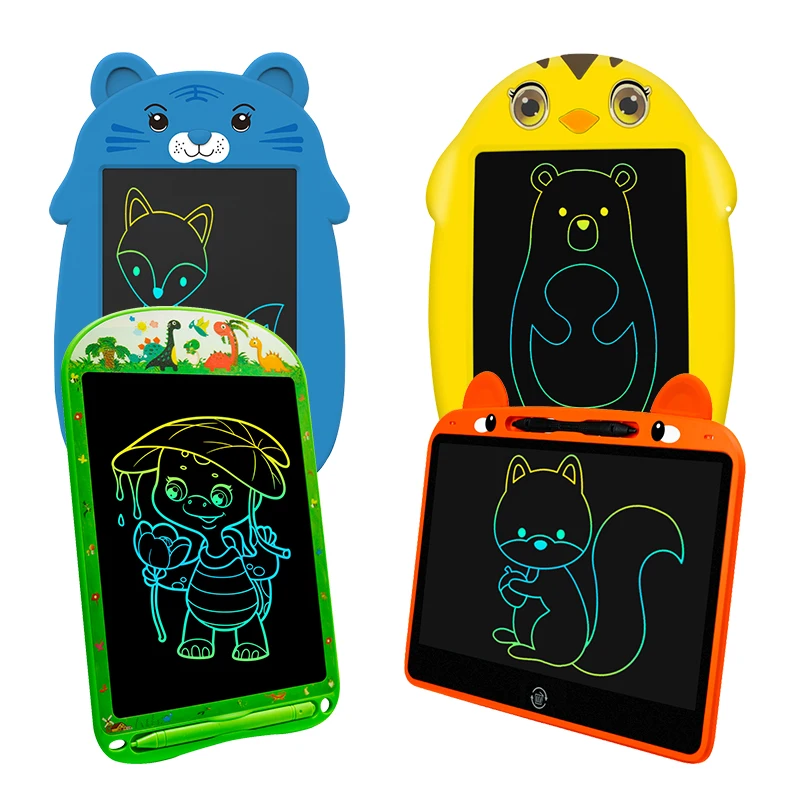 Kids cartoon shape character 8.5 10 12 13 inch lcd digital writing tablet doodle board write memo pad for kids