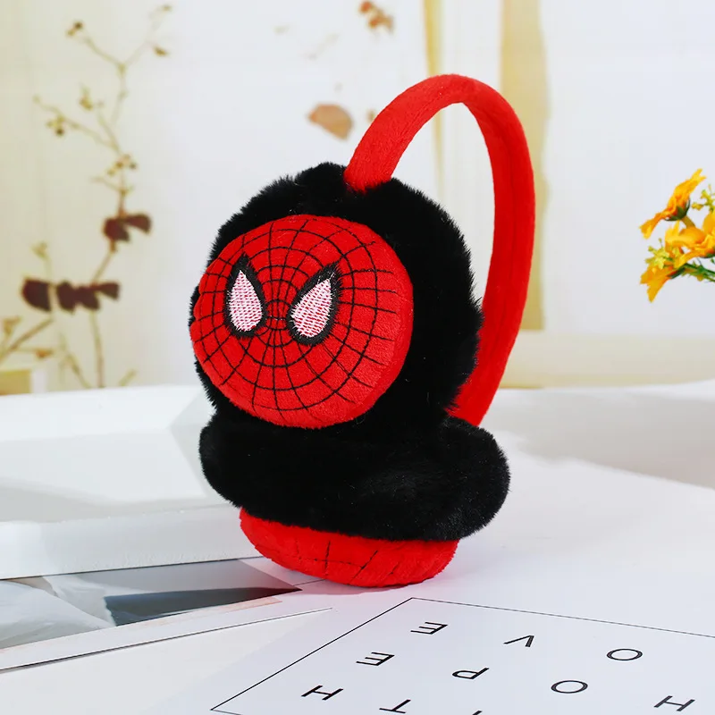 Cartoon Ear Muffs for kids Winter Warmers Covers Cold Weather Behind the Head Style Black Fleece Earmuffs