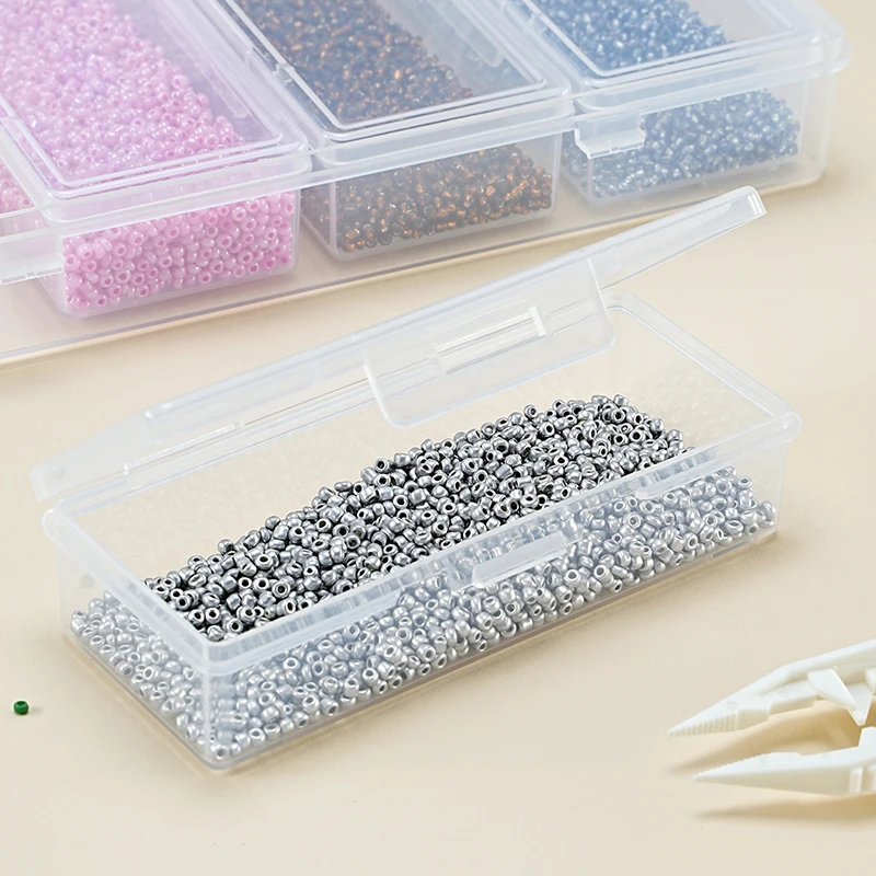 24pcs Set Transparent Portable Storage Box Multifunctional Handicraft Organizer Hair Accessories DIY Rice Beads Storage Box