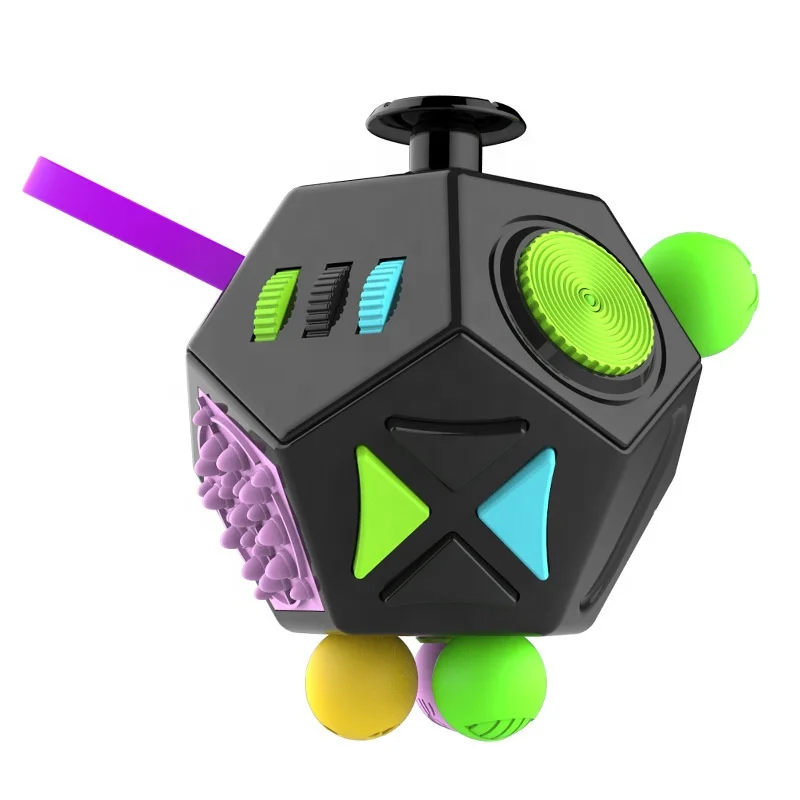  Мини Fidget Cube 12 Сторон Magic Игрушка Непоседа снимает стресс настольная игрушка 3D модель инновационных подарки на день