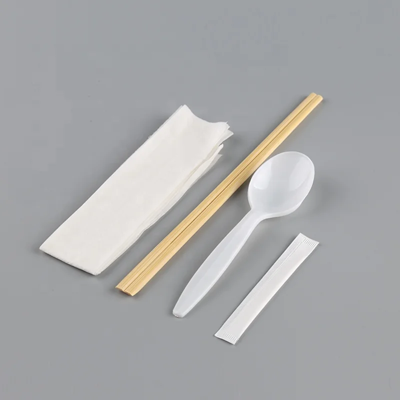 Take Away Disposable Cutlery Set Chopsticks bag Spoon Toothpick With Napkin Utensils Pack