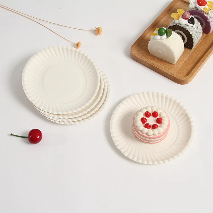 Multiple Sizes Bulk Disposable White Uncoated Paper Plates for Appetizer Lunch Dinner Perfect Dinner Plates Compostable Plates