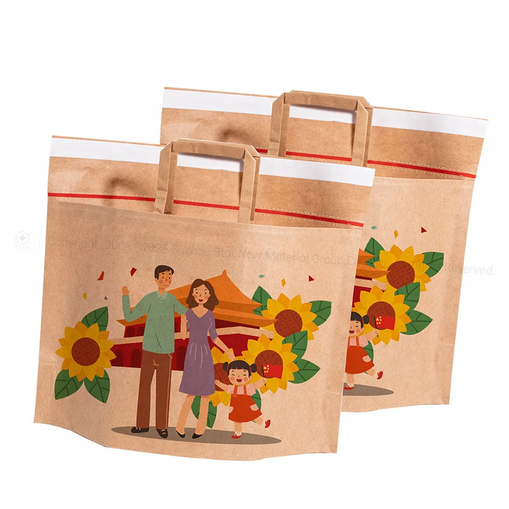 Compostable paper shopping bag custom logo kraft shipping bags for clothes package