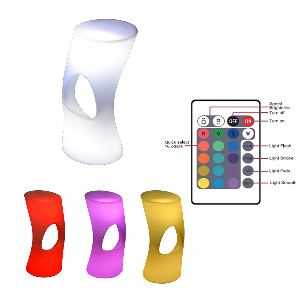 led light furniture /remote control rechargeable led furniture RGB colorful illuminated PE plastic single led sofa chair