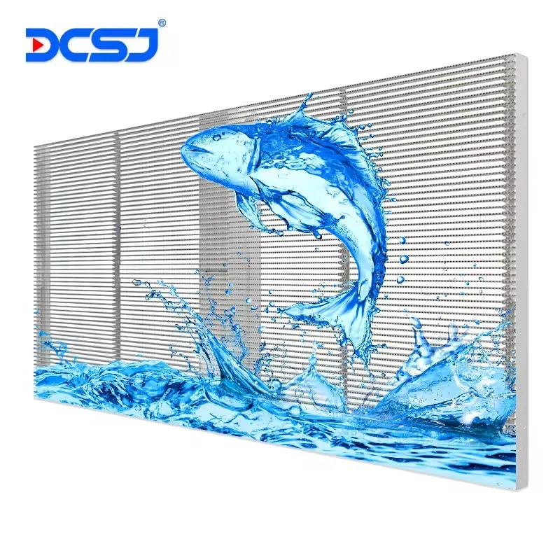 DCSJ LED High Brightness Outdoor Transparent Display Screen LED Grille Screen For Outdoor Building Advertising