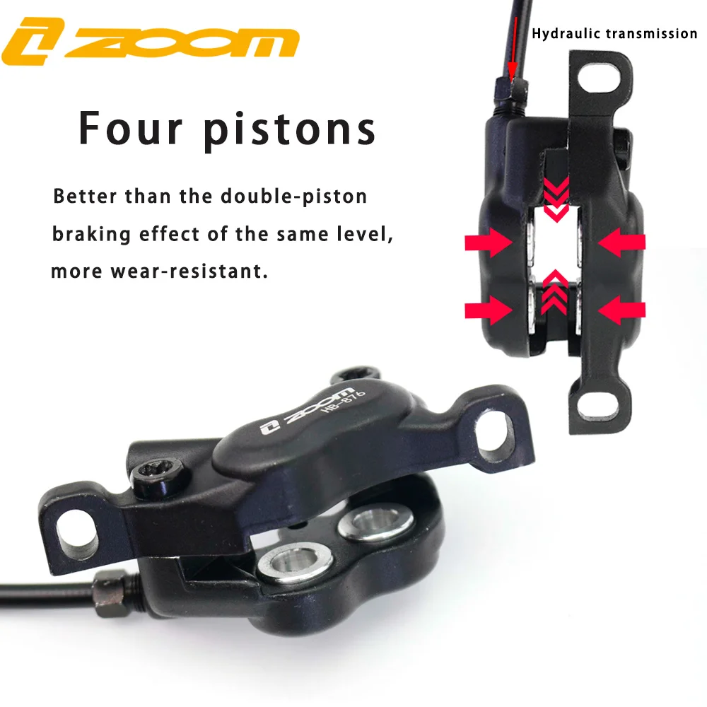 ZOOM 4 pistons electric bicycle brake lever e-bike sensor control brake caliper ebike power cut off brake set