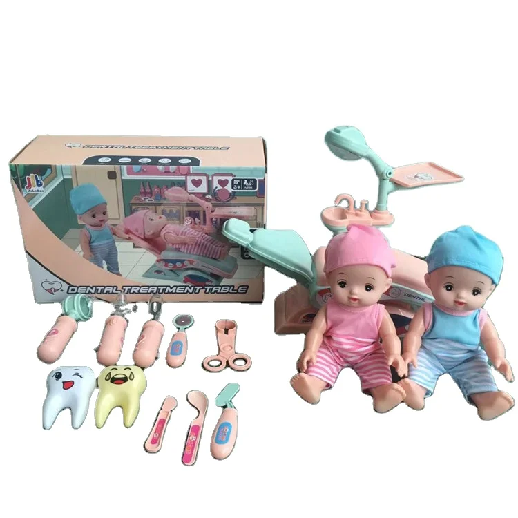 Kids pretend play educational simulation doll toys dentist tools doctor set toy