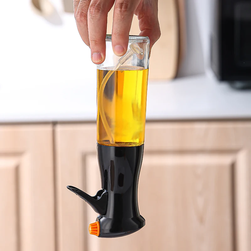 200ml Kitchen Oil Dispenser Bottle Refillable Glass Screen Printing Food Grade Oil Vinegar Spritzer Mister Salad Cooking Frying