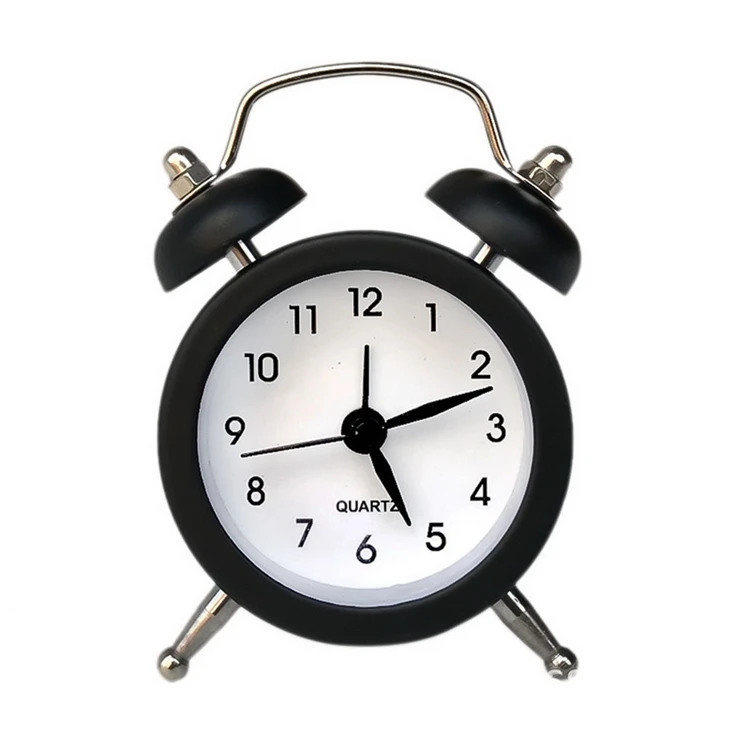 
4 Inches Children Travel Mini Metal Double Twin Bell Alarm Table Clock 