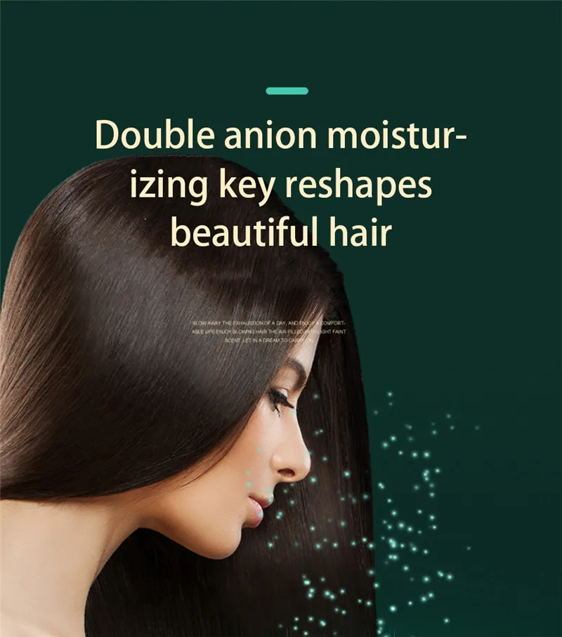 Blue-Ray Negative Ion Air Collecting Hair Drier Professional Hair Dryer for Home Use Electric Mute Hot/Cold Air Hair Blower