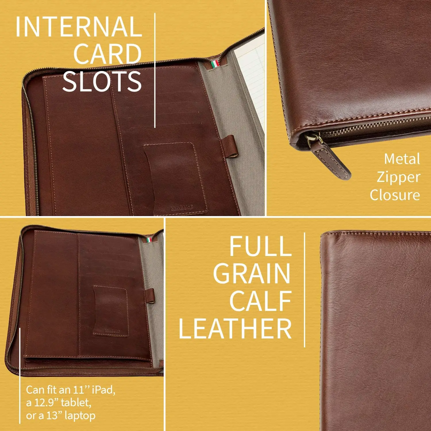 
Office Portfolio Organizer Business Padfolio A4 PU Leather Conference Folder Holder 