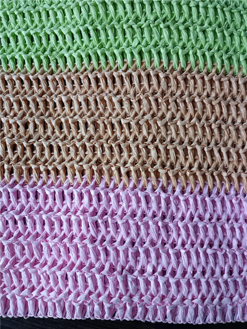 Woven Raffia fabric recycled fabric 100%paper raffia yarn type woven crochet fabric for upholstery