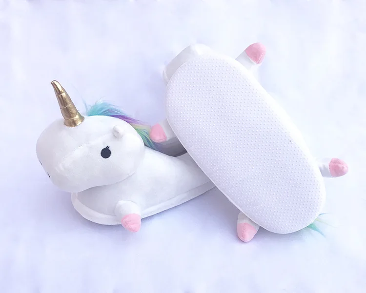 Hot sale wholesale soft Unicorn slippers animal print slippers cute animal print unicorn slippers