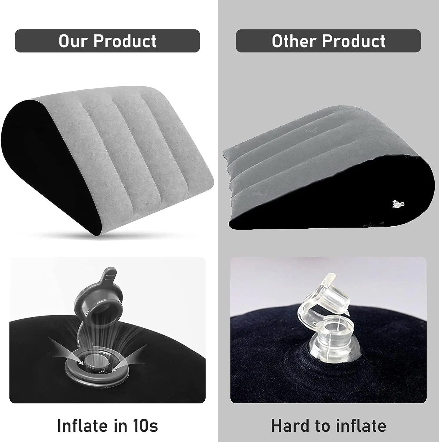 Portable Wedge Pillow Inflatable Cushion Body Positioners Lightweight Wedge Pillow for Sleeping