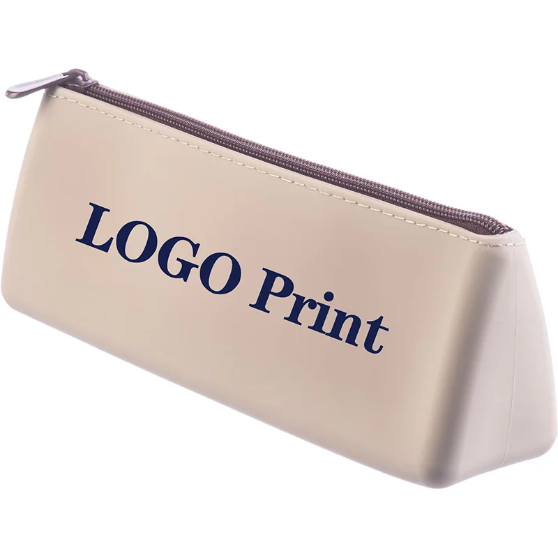 Wholesale Waterproof Soft Silicone Pencil Pouch with Zipper Pen Bag Custom LOGO Stationery Pen Case for School Pencil Organizer