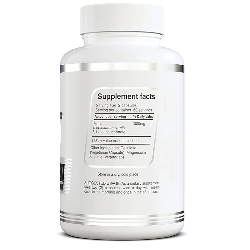 Black Maca Root Extract Capsules Concentrate Black & Purple Maca Root 100% Pure Organic Vegan Capsules