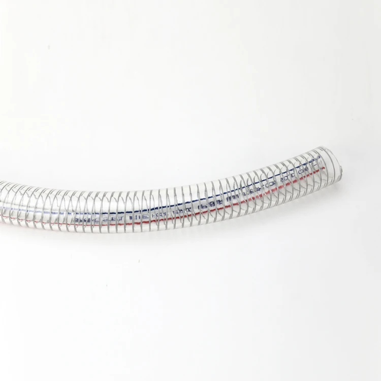Clear Steel Wire Reinforced Spiral Suction Hose Pipe Transparent Pvc Spring Hose