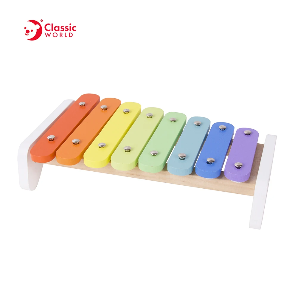 Classic World Mini Band Wooden Percussion Instrument Early Educational Xylophone Musical Toys for Baby Toddlers Kids