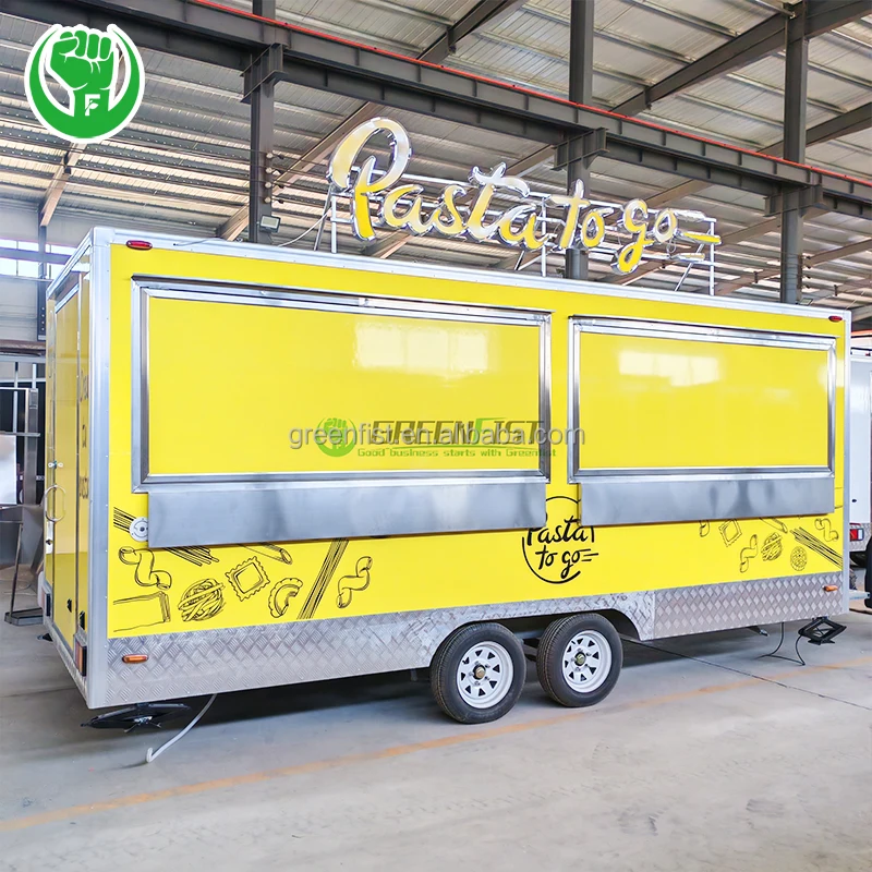 Big Concession Fast Food Trailer Crepe 16ft Cart Mobile Food Truck Kitchen Australian Standard Food Trailer
