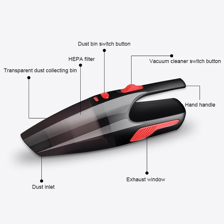 Hot Sale 120W Portable Charging Hand Held Car Vacuum Cleaner With 5500PA Suction DC12V High Power Wireless Car Vacuum
