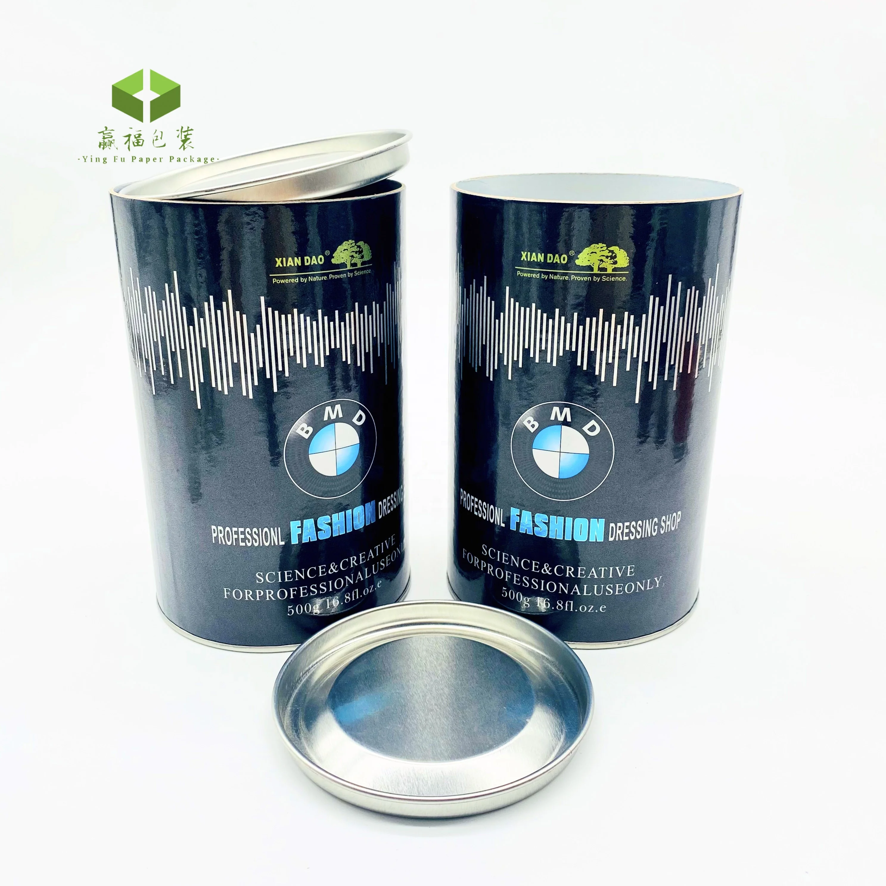 biodegradable food grade canister paper tube with tinplate tube 0.5 ounce clear lid for cardboard tube with screw top metal lid