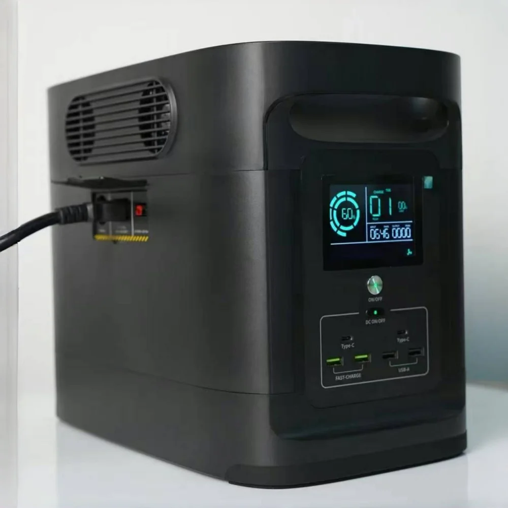 Portable 2200W bidirectional energy storage power supply for outdoor camping charging